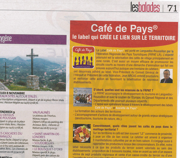 Publicité réalisée par la FRPAT dans la Gazette de Montpellier nov 2012