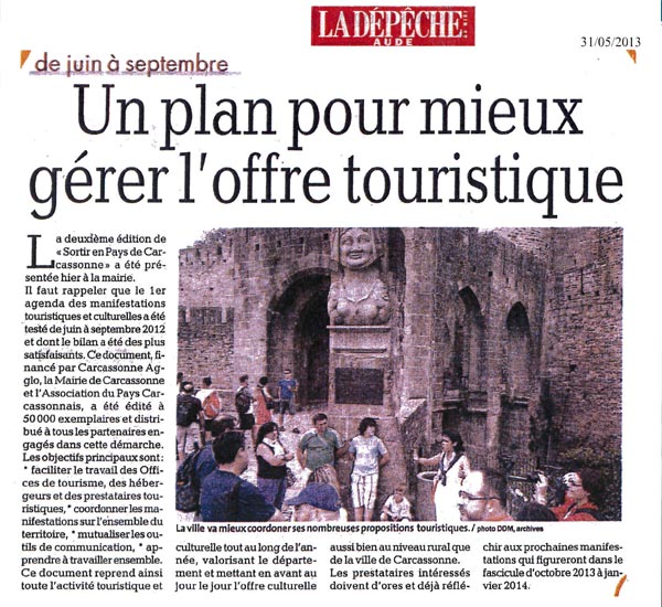 Article sur "l'Agenda des Sorties 2013" dans la Dépêche du Midi