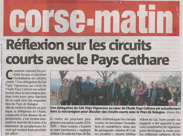 Article de presse sur Corse Matin