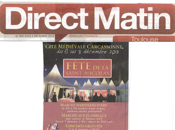 Publicite dans Direct Matin pour la St Nicolas